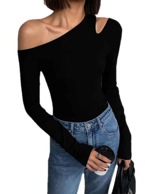 Off-shoulder Long Sleeve Top