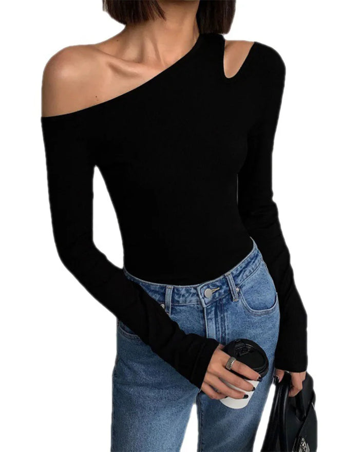 Off-shoulder Long Sleeve Top