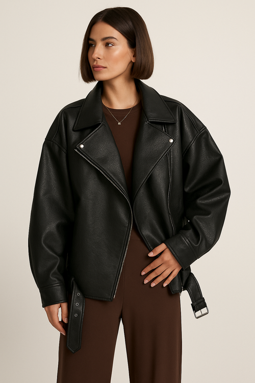 Leather Zip Up Jacket