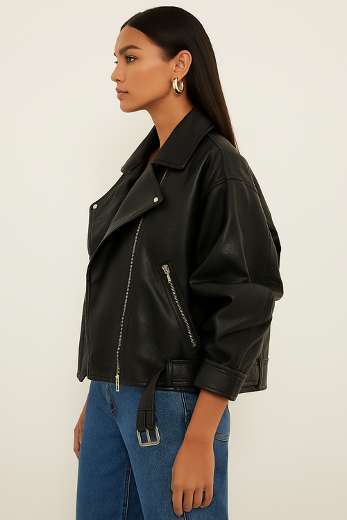 Leather Zip Up Jacket