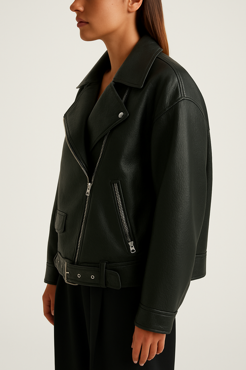 Leather Zip Up Jacket