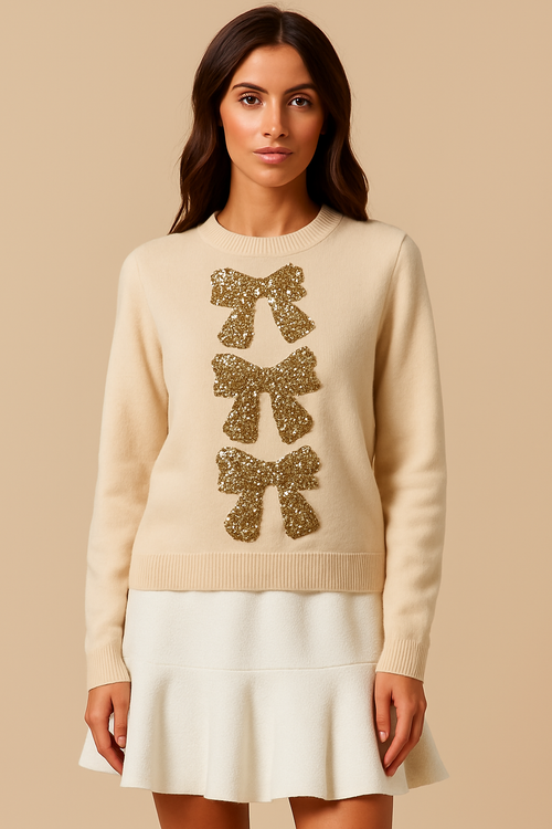 Bella Bow Sequin Sweater