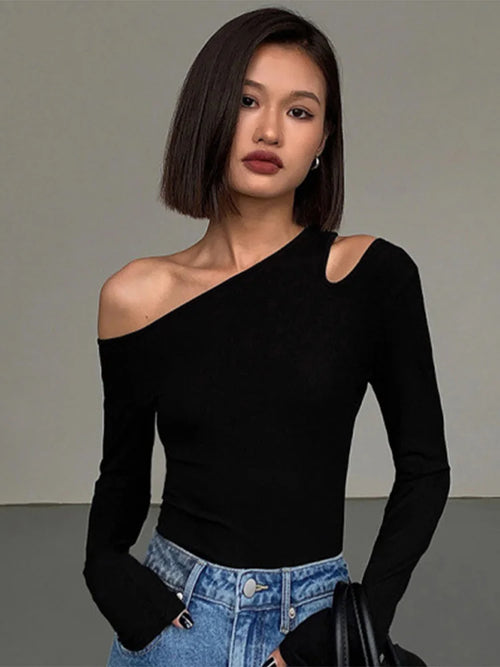 Off-shoulder Long Sleeve Top