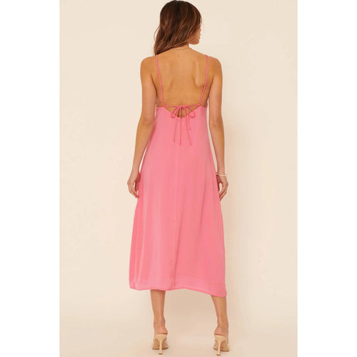 Hybrid Halter & Spaghetti Strap Cutout Midi Dress