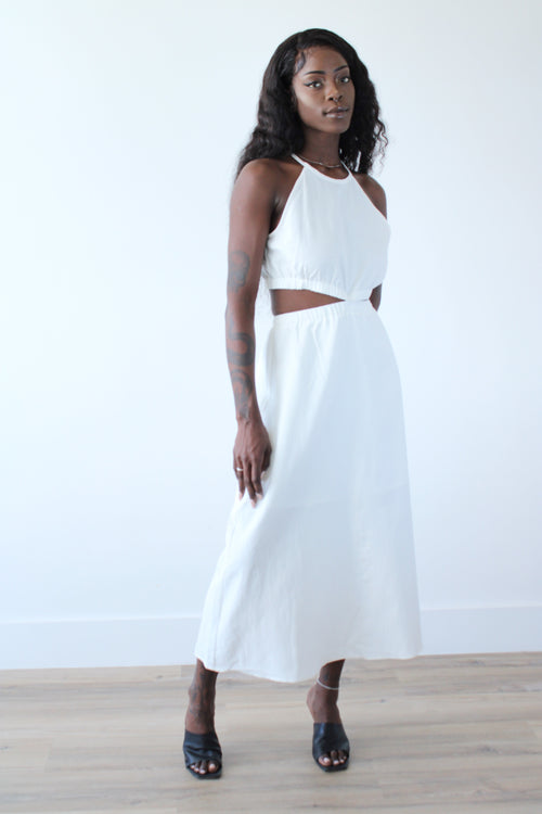Rooftop Celery | Montana Halter Neck Two Piece Midi Dress ROOFTOP CELERY Rooftop Celery | Montana Halter Neck Two Piece Midi Dress ROOFTOP CELERY
